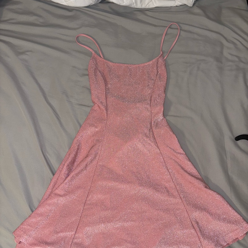 SHEIN Pink Glitter Mini Dress
